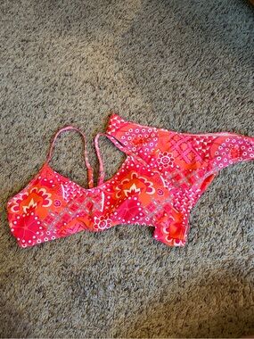 Pink & Orange Floral Pattern Bikini Set